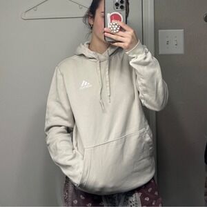 Adidas Essentials Hoodie Mens Small Cream Beige Fleece Pullover Sweatshirt S